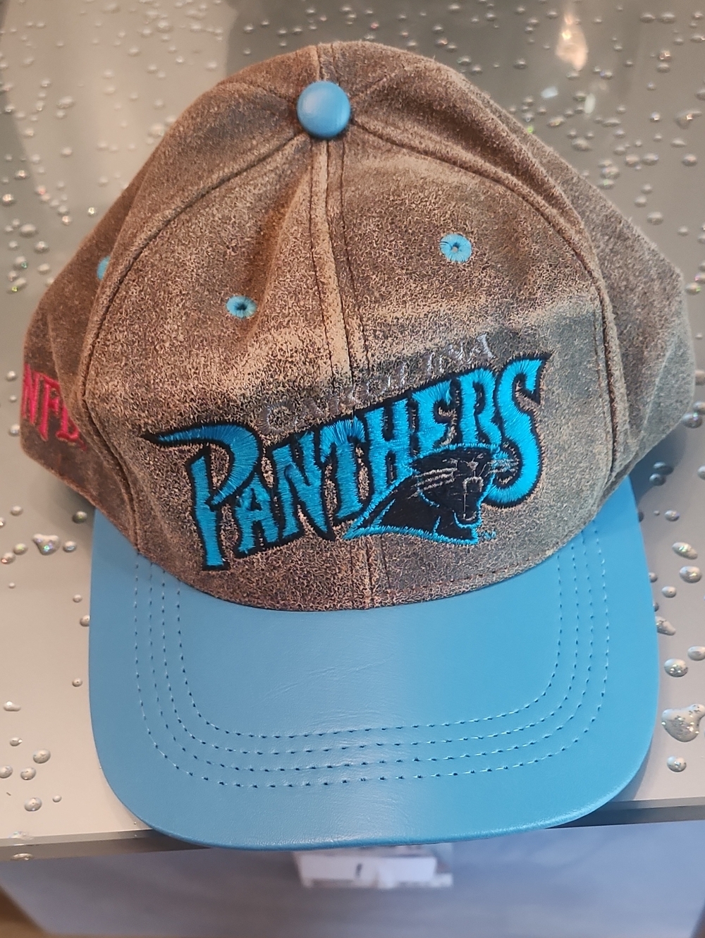 Kids Suede-Style Cap in Brown and Blue